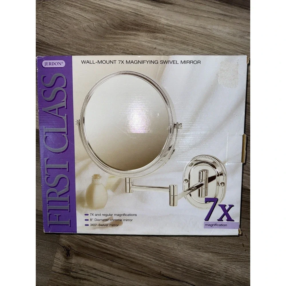 JERDON Tri-Folded Lighted‎ Make Up Mirror 7x Magnifyin NIB